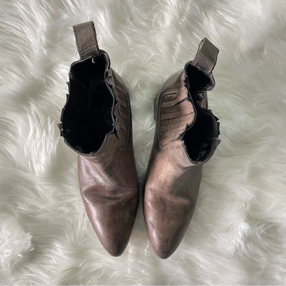 Freebird by Steven | FB Womens Dane Brown Leather Heeled Booties Boots Pull-On 7 - Picture 3 of 9